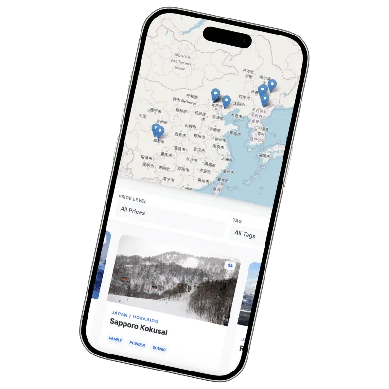 Asia ski resort map mock-up