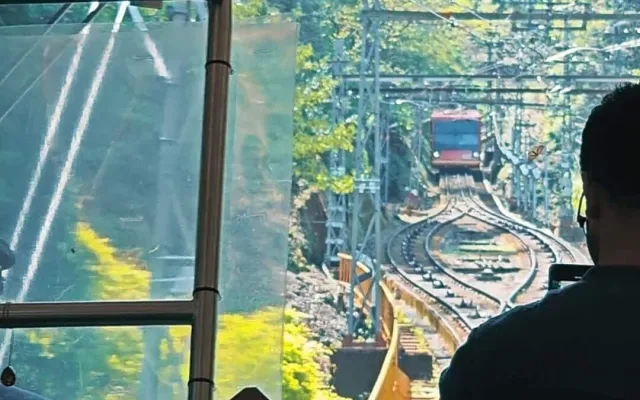 the train climbed to Mount koya