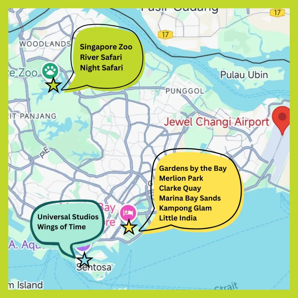 Singapore travel map-attractions