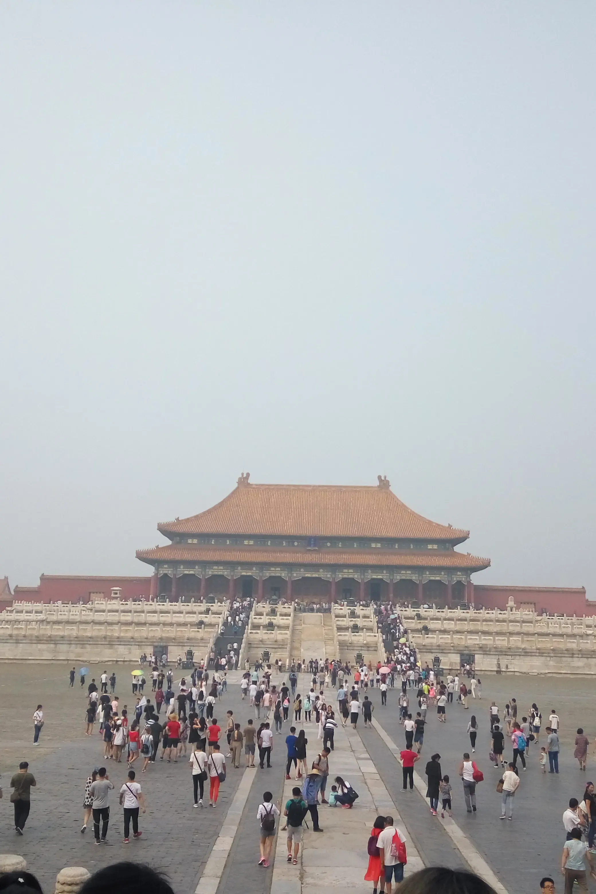 The Hall of Supreme Harmony above its three-tier marble terrace, seen from the courtyard