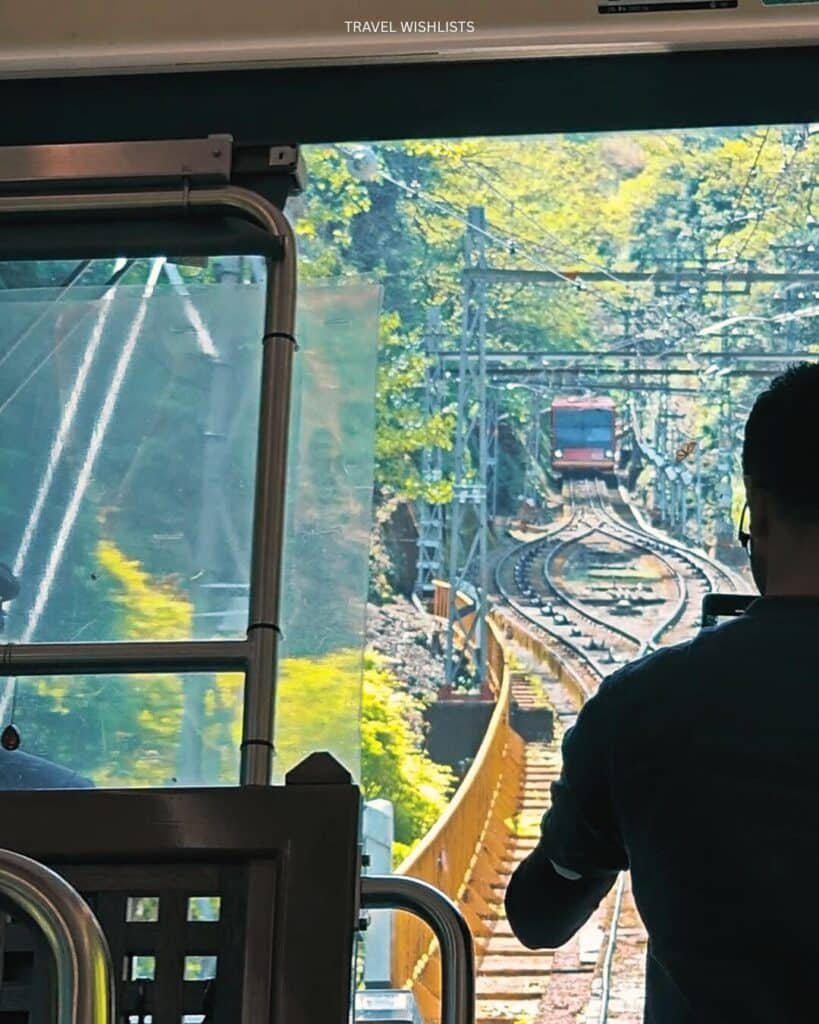 the train climbed to Mount koya