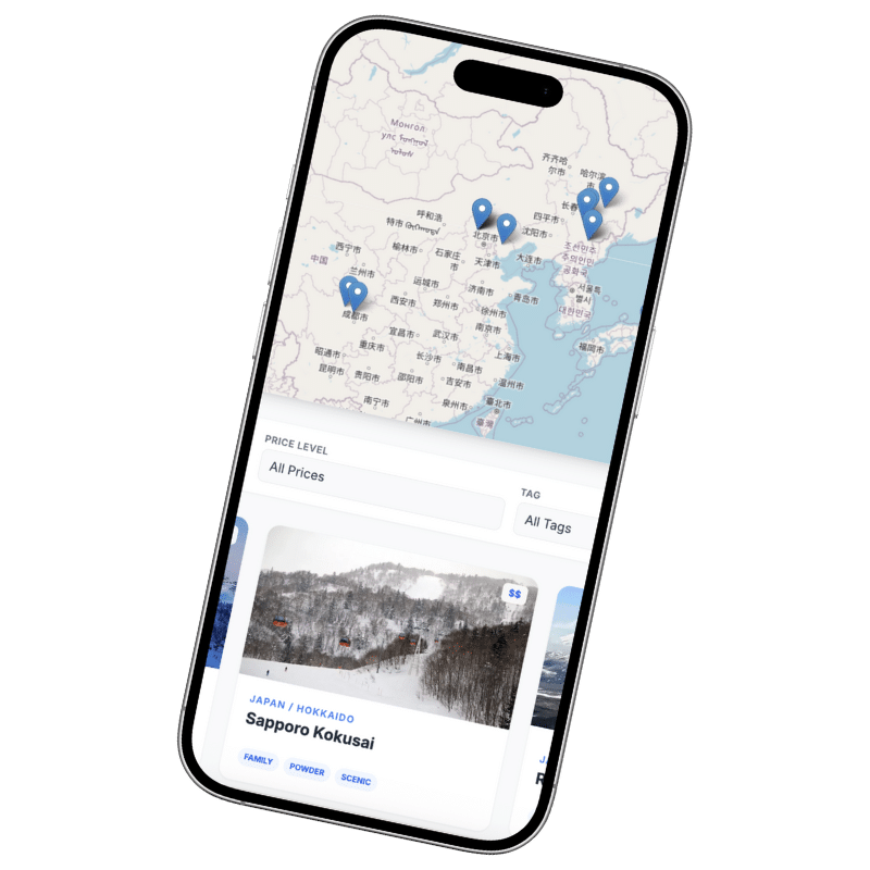 Asia ski resort map mock-up
